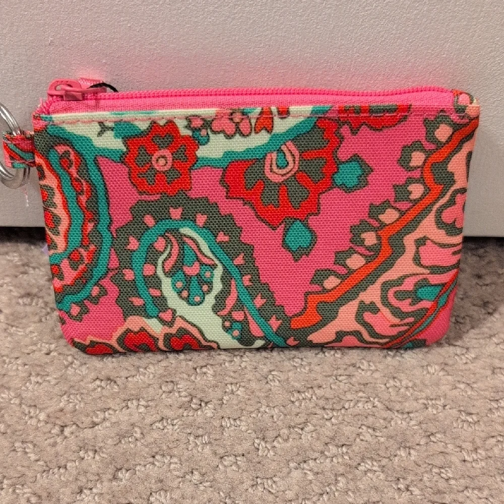 Vera Bradley Pink and Green Patterned ID Case Wallet NWT - Picture 3 of 4